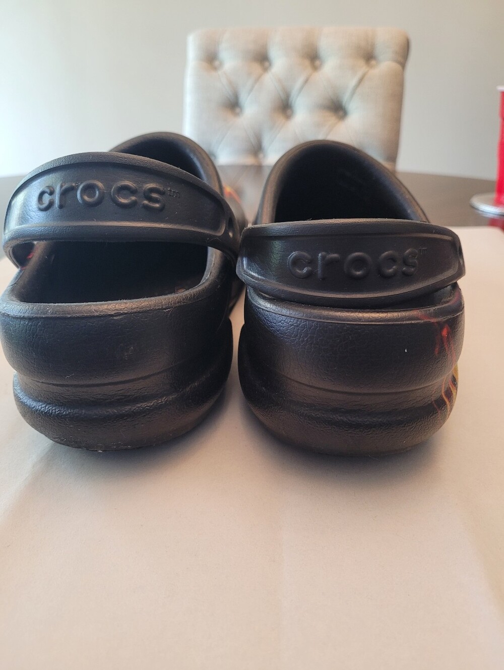 Unisex Crocs  Men's (10) Women's (12) Black Flame Crocs - Comfortable - Picture 3 of 8
